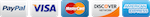 PayPal, Visa, Mastercard, American Express, Discover